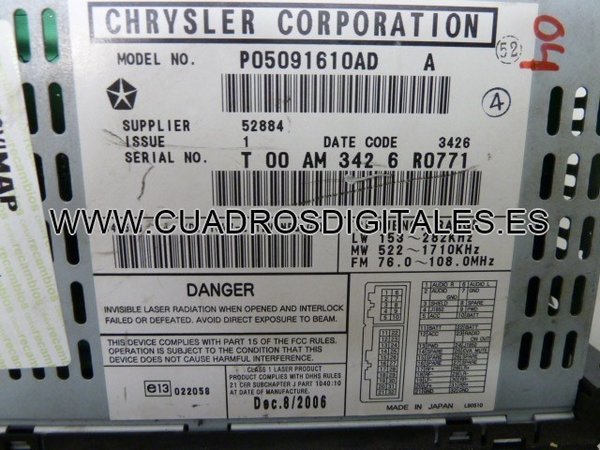 CHRYSLER VOYAGER P05091610AD A