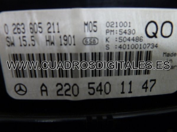 CUADRO MERCEDES BENZ W220 0263605211 - A2205401147